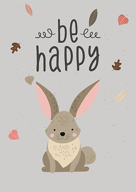 Be Happy Woodland Rabbit