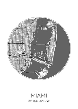 Miami City Map White