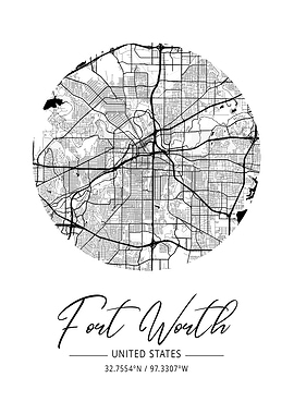 Fort Worth Area City Map