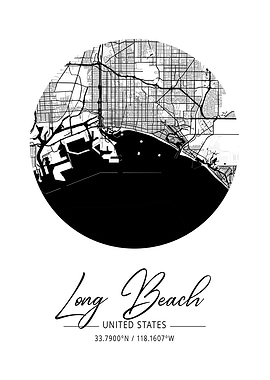 Long Beach Area City Map