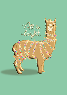 Cute Christmas alpaca