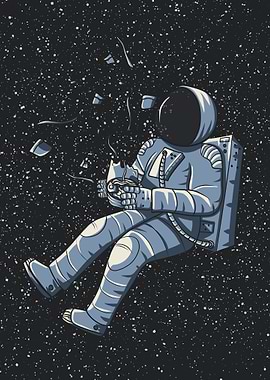 Astronaut Eating Ramen