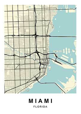 Miami Florida City Map