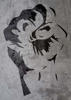 BLACK FIST GRAFFITI WALL