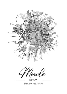 Merida Area City Map