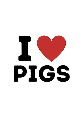 I Love Pigs Simple Heart