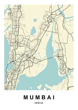 Mumbai India City Map