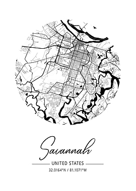 Savannah Area City Map