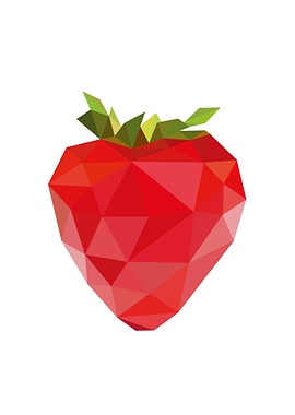 Strawberry polygon 3d