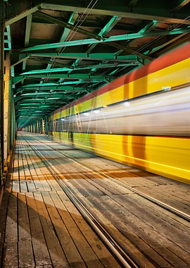 Light Trails on Bridge