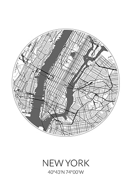 New York City Map White