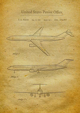 3 Boeing Airplane Patent