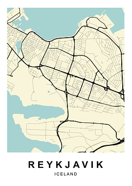 Reykjavik Iceland City Map