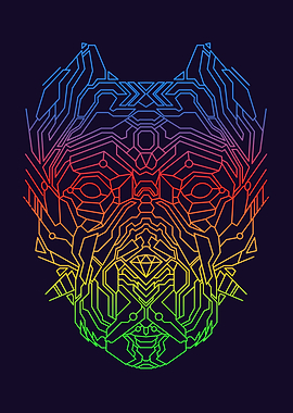 Pitbull Geometric Drawing