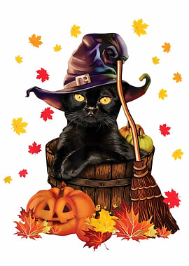 Witch Cat Pumpkin