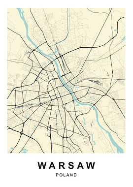 Warsaw Poland City Map