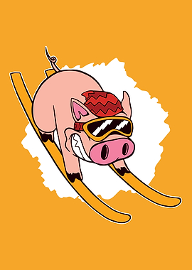 Skiing Pig