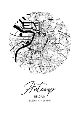 Antwerp Area City Map