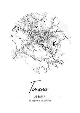 Tirana Area City Map
