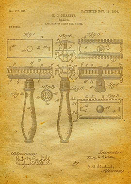 8 Gillette Razor Patent