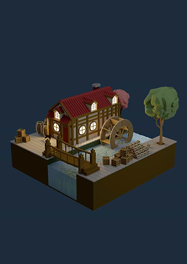 Watermill on the river