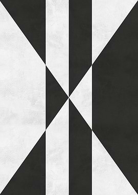geometric black white V