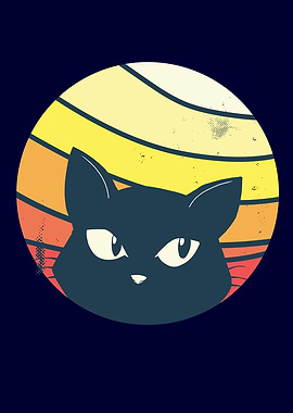RETRO SUNSET CAT