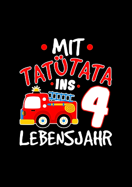 4 Geburtstag Feuerwehrauto