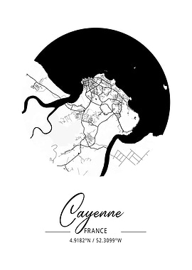 Cayenne Area City Map