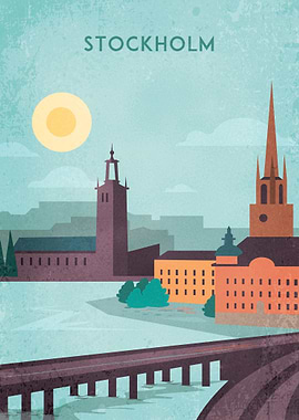 Stockholm Vintage Poster