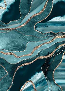 Teal Blue Marble Agate 1