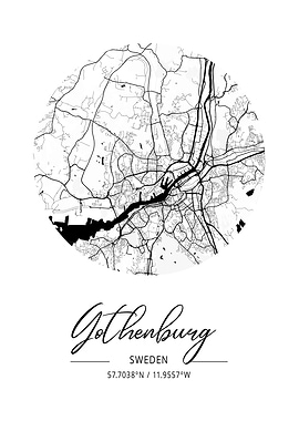 Gothenburg Area City Map