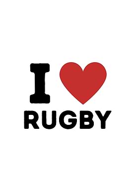 I Love Rugby Simple Heart