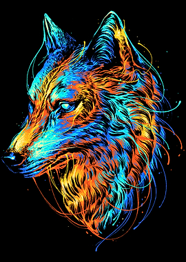 Colorful Wolf