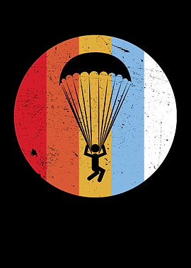 Sky Diving Retro Colorful