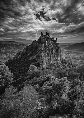 Castle storm mountain sky