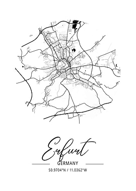 Erfurt Area City Map
