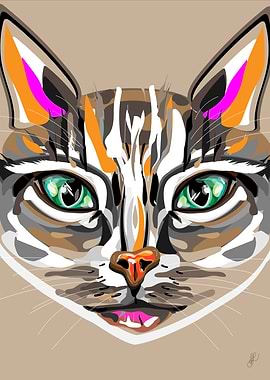 Cat Portrait Illustration