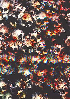 Skulls And Flowers