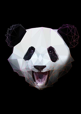 panda on lowpoly