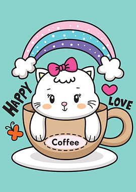 Happy Coffe Cat