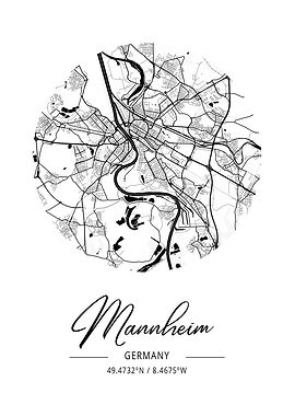 Mannheim Area City Map