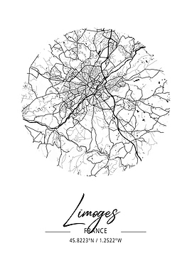 Limoges Area City Map