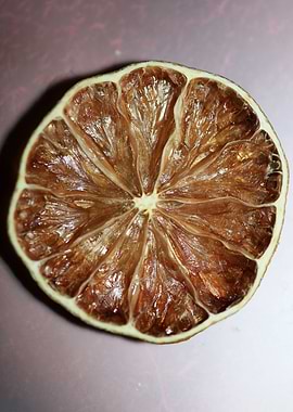 Dried lime slice close up