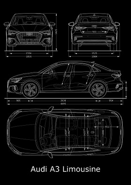 audi A3 2020 blueprint