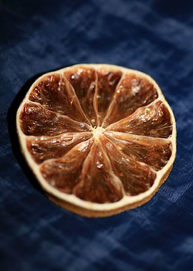 Dried lime slice close up