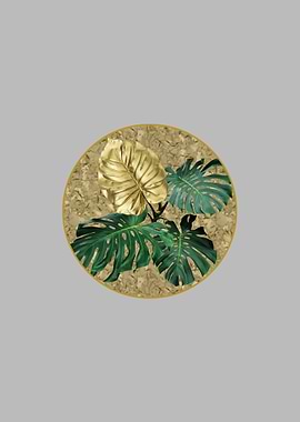 Monstera leaves gray