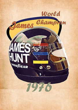 James Hunt Helmet Retro