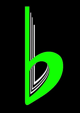 FLAT MUSICAL NOTE GREEN