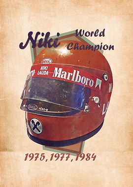 Niki Lauda Helmet Retro